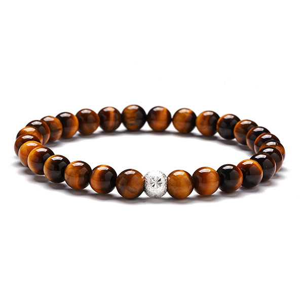 Bracelet Argent Oeil de Tigre Luxury 6mm