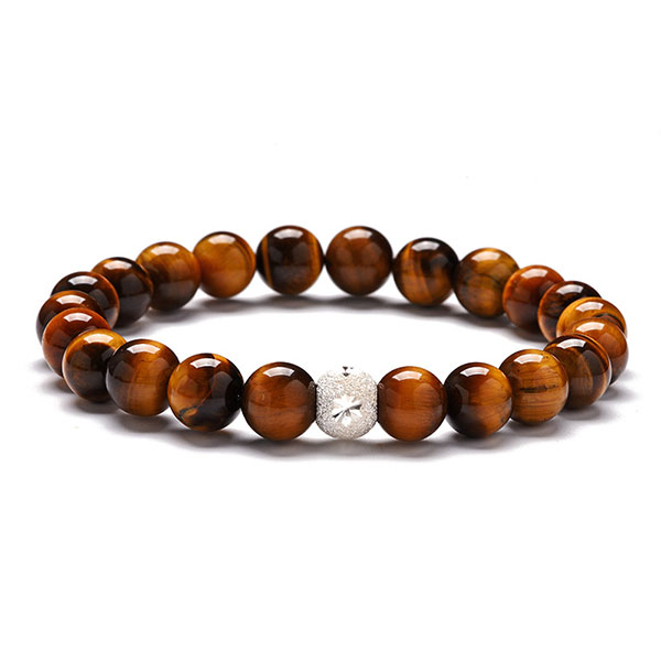 Bracelet Argent Oeil de Tigre Luxury 8mm