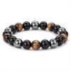 Bracelet oeil de Tigre hématite Obsidienne Triple Protection