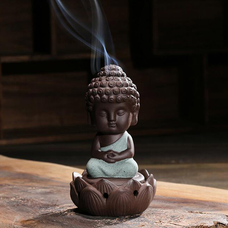 Bouddha Robe Bleu sur Porte-Encens