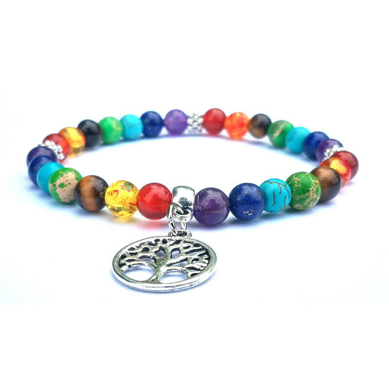 Bracelet 7 Chakras avec Arbre de vie