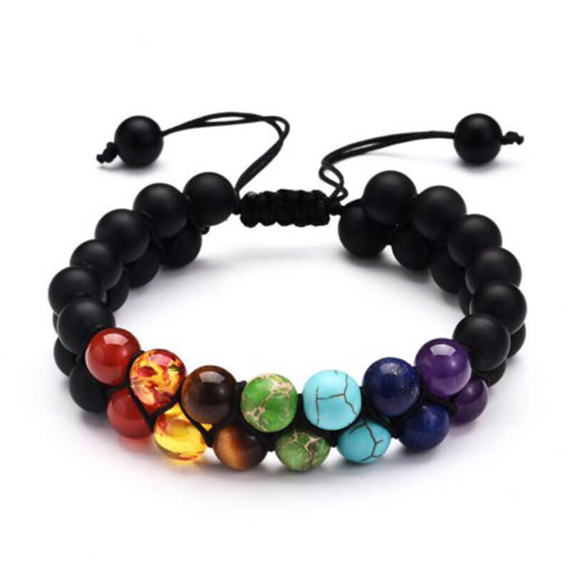 Bracelet 7 Chakras Homme | Pierres Naturelles | Sept-Chakras