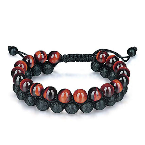 Bracelet Oeil de Taureau ou Oeil de Tigre Rouge