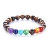 Bracelet 7 Chakras de Guérison en Oeil de Tigre
