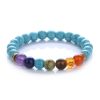 bracelet guerison 7 chakras en turquoise bleu