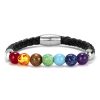 Bracelet 7 Chakras pour Homme Noir