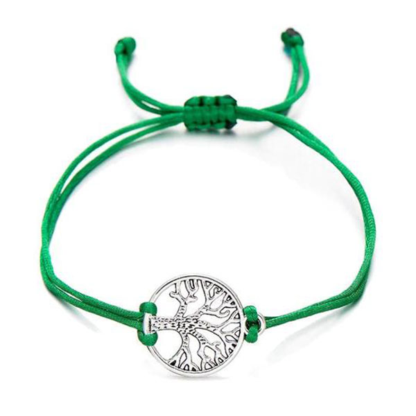 Arbre de vie bracelet chance vert