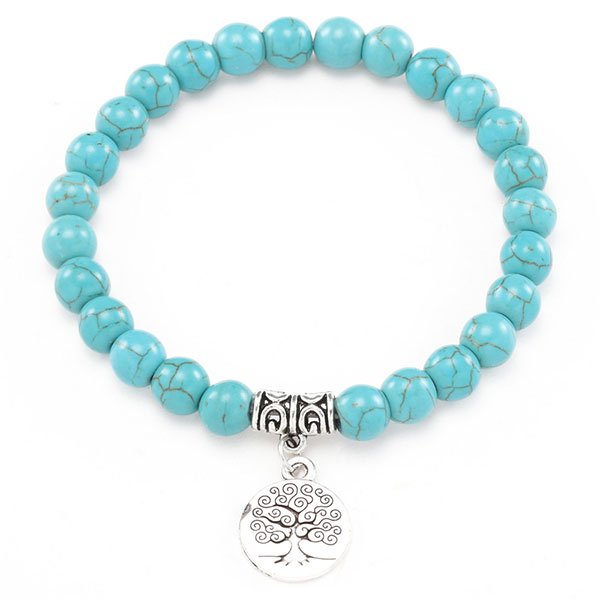 Bracelet Arbre de vie turquoise