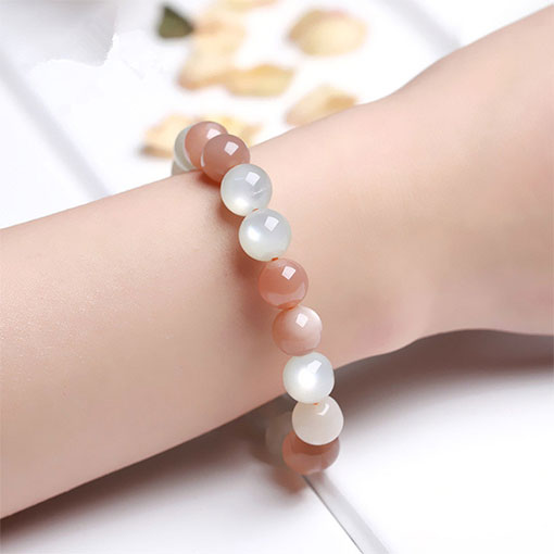 Bracelet Pierre de Lune et Pierre de Soleil