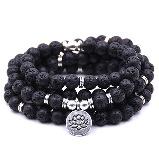 Collier Mala Bouddhiste Volcanique