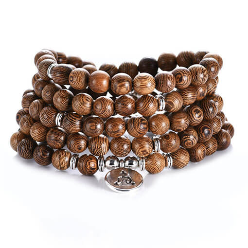 Mala Tibétain Bois Bouddha