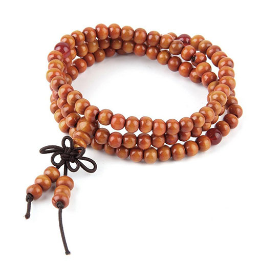 Mala Tibétain Bois de Santal Marron
