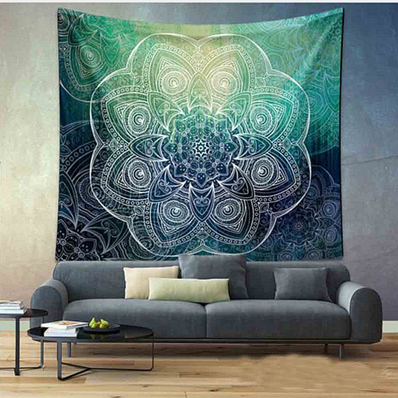 Tenture Indienne Bleu Mandala