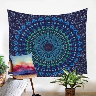 Tenture Murale Mandala Bleu