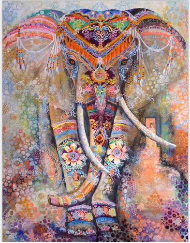Tenture Indienne Éléphant Sacré