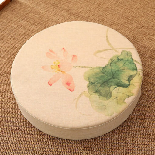 Coussin meditation zen fleuri