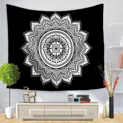 tenture mandala noir et blanc