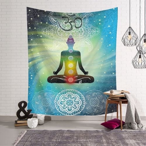 Toile Décorative 7 Chakras – 20x30 Cm – Décoration Yoga, Méditation – Cadre Bois Inclus