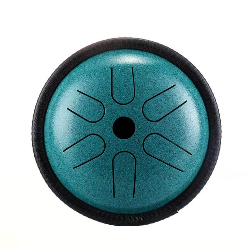 mini steel tongue drum bleu vert - sept chakras