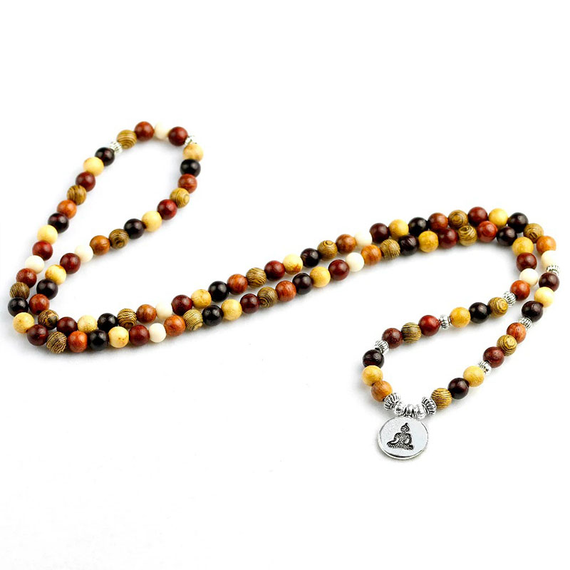 Bracelet Bouddhiste Mala en Bois - Mala Tibétain - Sept Chakras