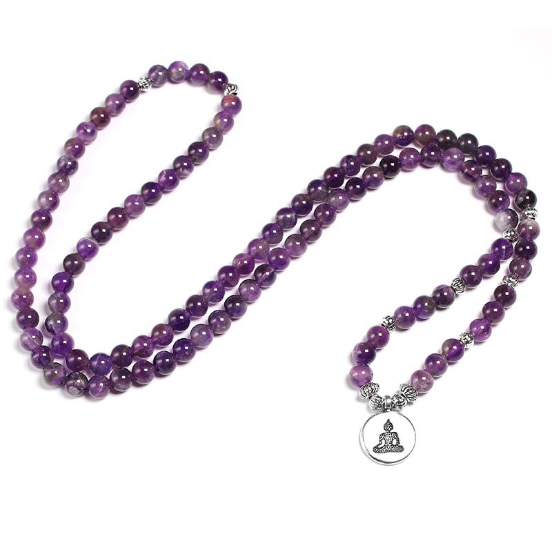 Bracelet Mala Améthyste - Mala Tibétain - Sept Chakras