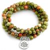 Bracelet Mala Pierre Verte - Mala Tibétain - Sept Chakras