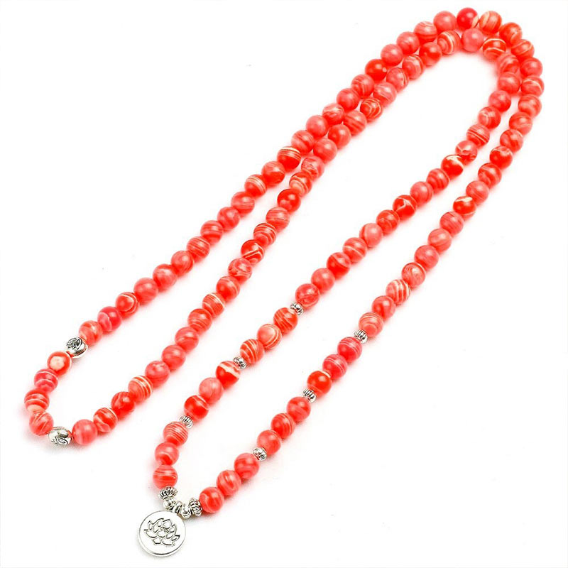 Bracelet Mala Rhodochrosite - Sept Chakras
