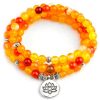 Bracelet Mala Tibétain Onyx Orange - Mala Tibétain - Sept Chakras