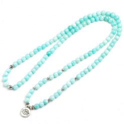 Bracelet Mala Tibétain En Turquoise Naturelle – Pierre Minérale – Escale Sensorielle – Bijou Zen Et Spirituel