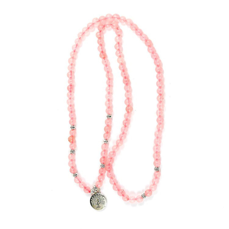 Rose Quartz Mala Bracelet - Mala Tibétain - Sept Chakras