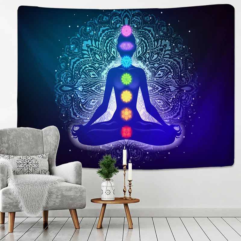 Tenture murale Chakras - Décoration zen - sept chakras