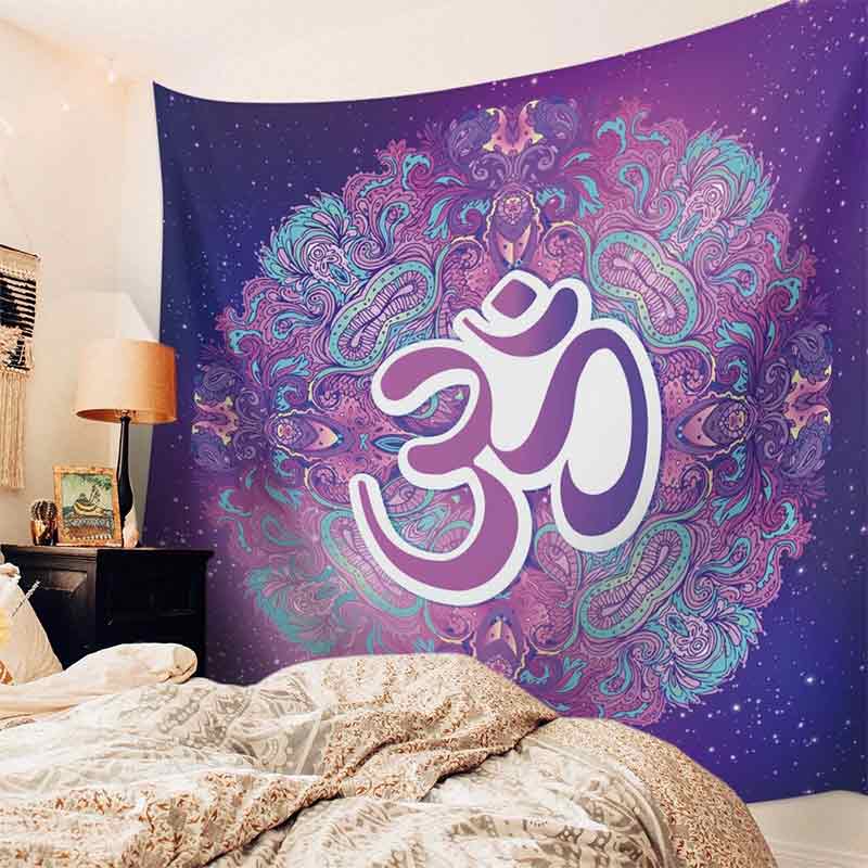 Tenture murale ohm - Décoration zen - sept chakras